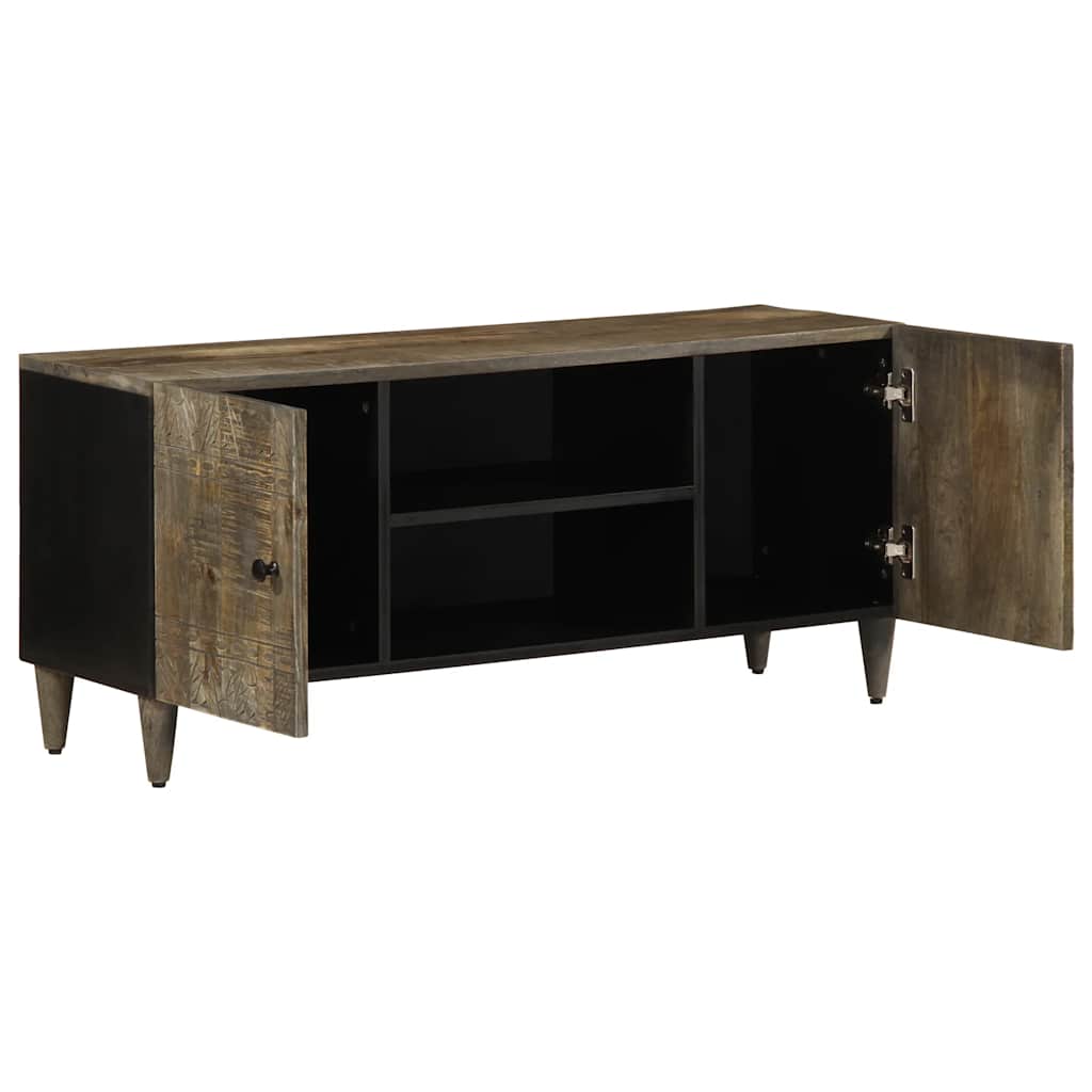 TV-Schrank Hellgrau 105x33,5x46 cm Massivholz Mango