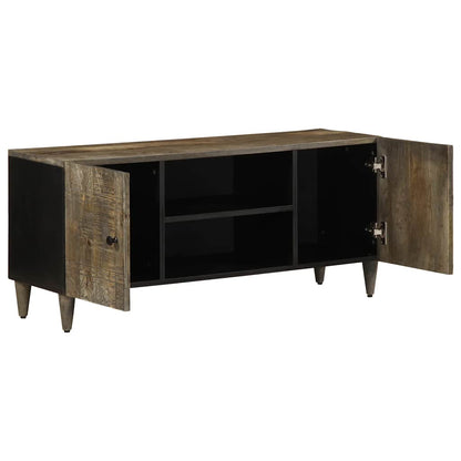 TV-Schrank Hellgrau 105x33,5x46 cm Massivholz Mango