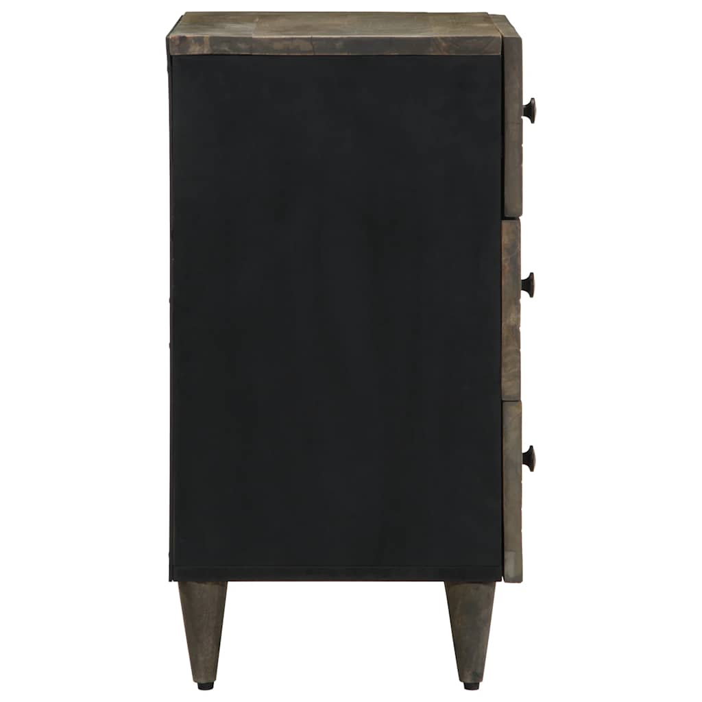 Nachttisch Hellgrau 50x33x60 cm Massivholz Mango