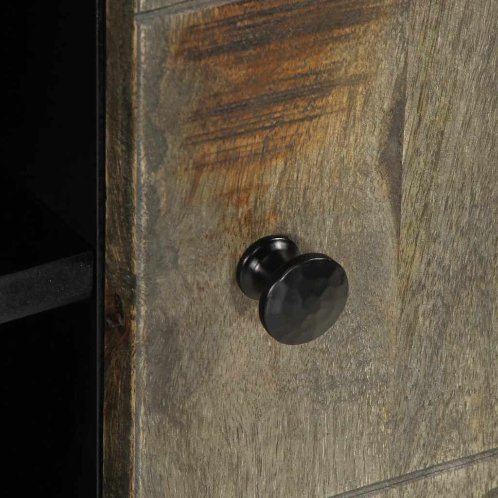 TV-Schrank Hellgrau 80x31,5x46 cm Massivholz Mango