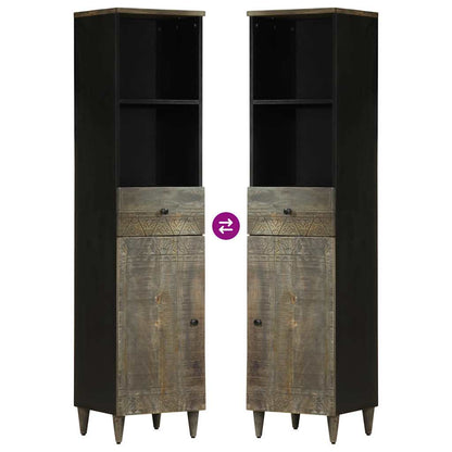 Badschrank 38x33x160 cm Massivholz Mango