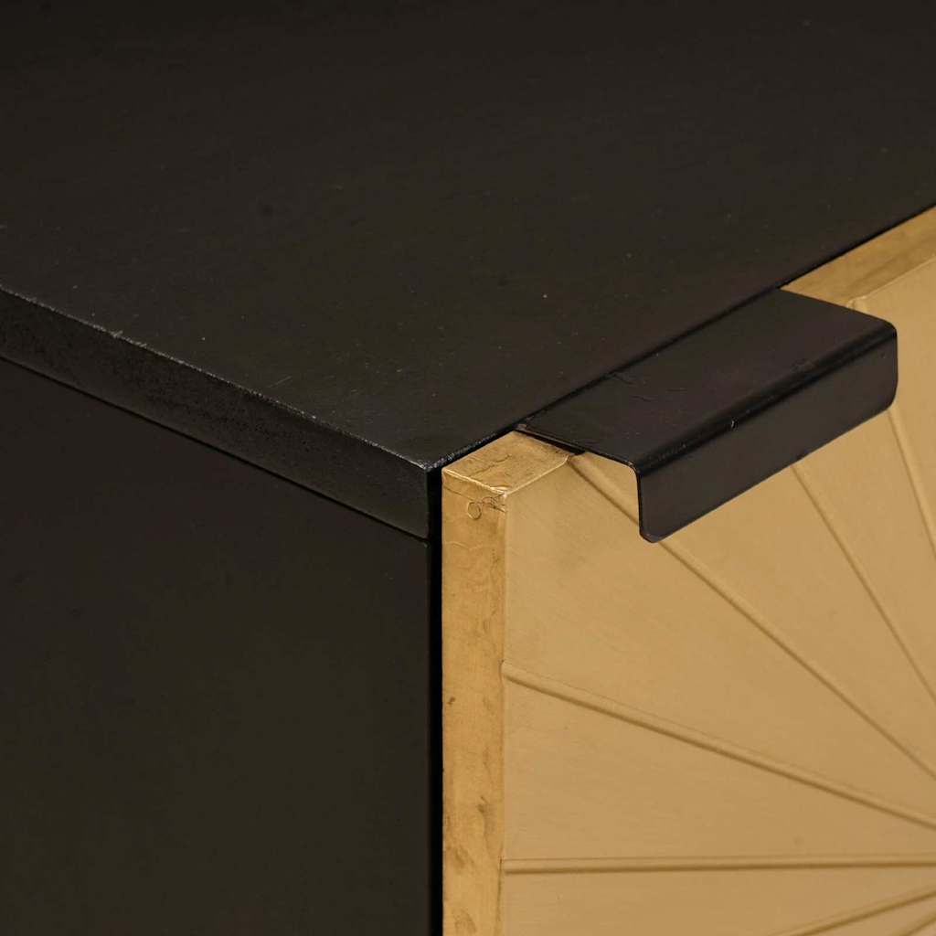 Nachttisch Schwarz und Gold 40 x 33.5 x 46 cm