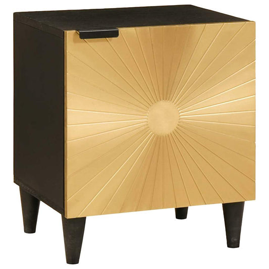 Nachttisch Schwarz und Gold 40 x 33.5 x 46 cm