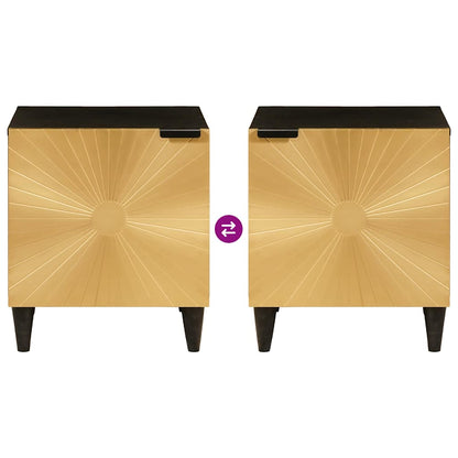 Nachttisch Schwarz und Gold 40 x 33.5 x 46 cm