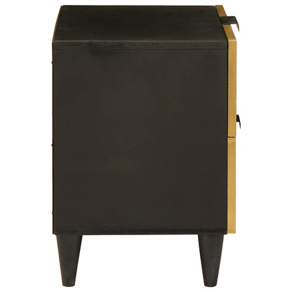 Nachttisch mit Schubladen Schwarz und Gold 40 x 33.5 x 46 cm