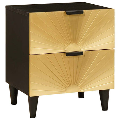 Nachttisch 2 pcs Schwarz und Gold 40 x 33.5 x 46 cm