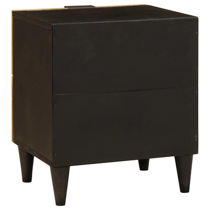Nachttisch 2 pcs Schwarz und Gold 40 x 33.5 x 46 cm