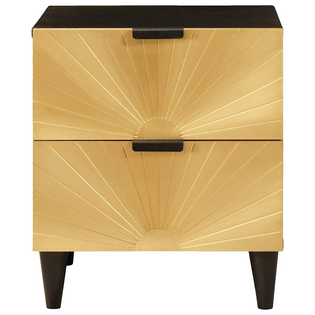 Nachttisch 2 pcs Schwarz und Gold 40 x 33.5 x 46 cm