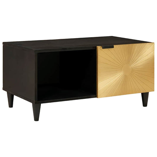 Couchtisch Schwarz und Gold 80 x 50 x 40 cm