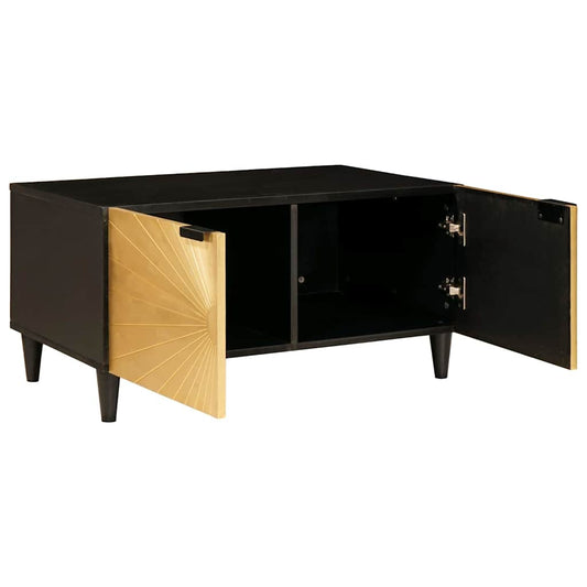 Couchtisch Schwarz und Gold 80 x 50 x 40 cm
