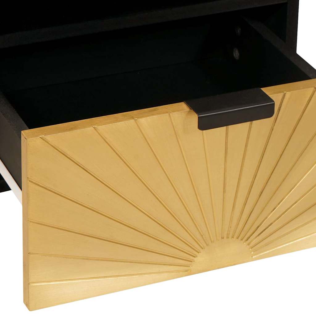 Nachttisch 2 pcs Schwarz und Gold 40 x 33 x 46 cm