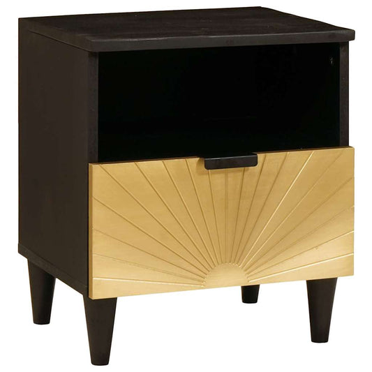 Nachttisch 2 pcs Schwarz und Gold 40 x 33 x 46 cm