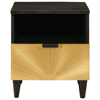 Nachttisch 2 pcs Schwarz und Gold 40 x 33 x 46 cm