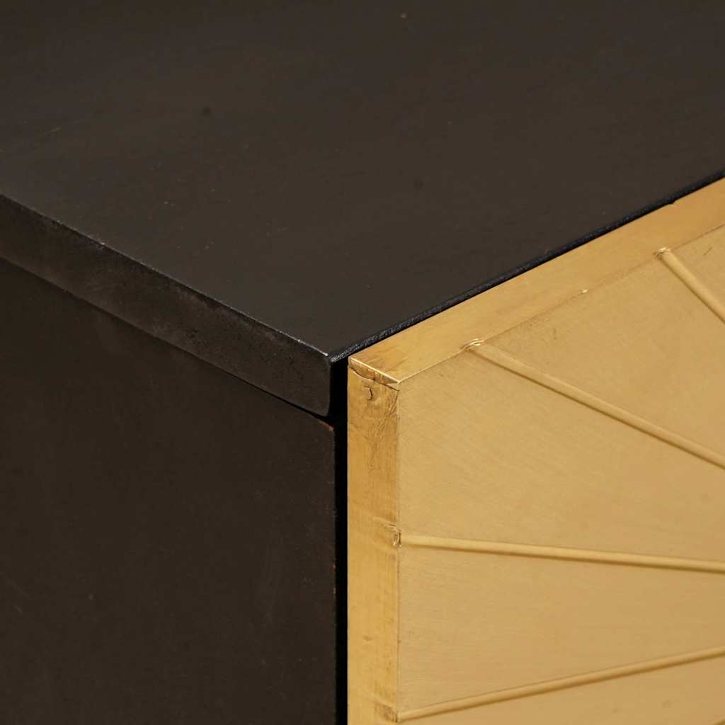 Nachttisch mit Schubladen Schwarz und Gold 50 x 33 x 60 cm