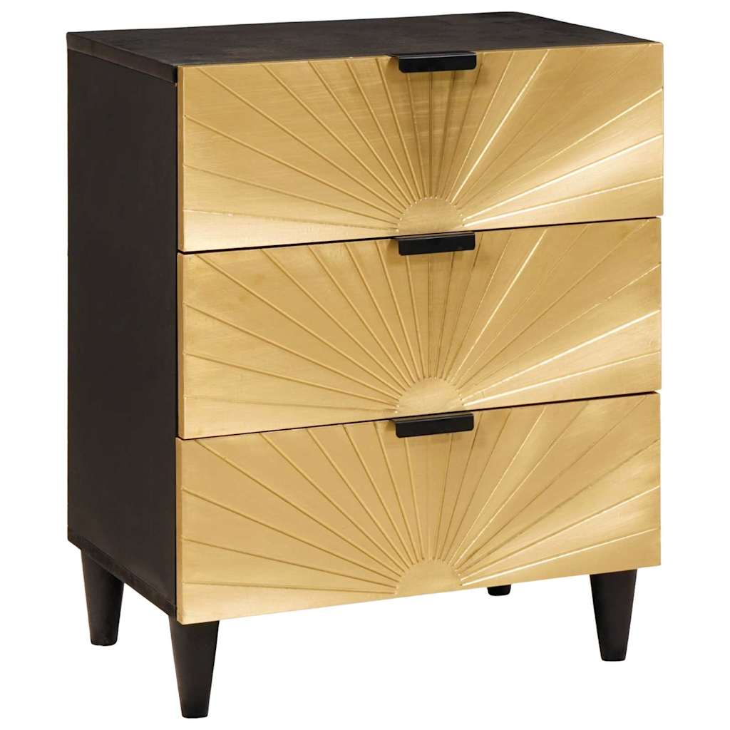 Nachttisch mit Schubladen Schwarz und Gold 50 x 33 x 60 cm