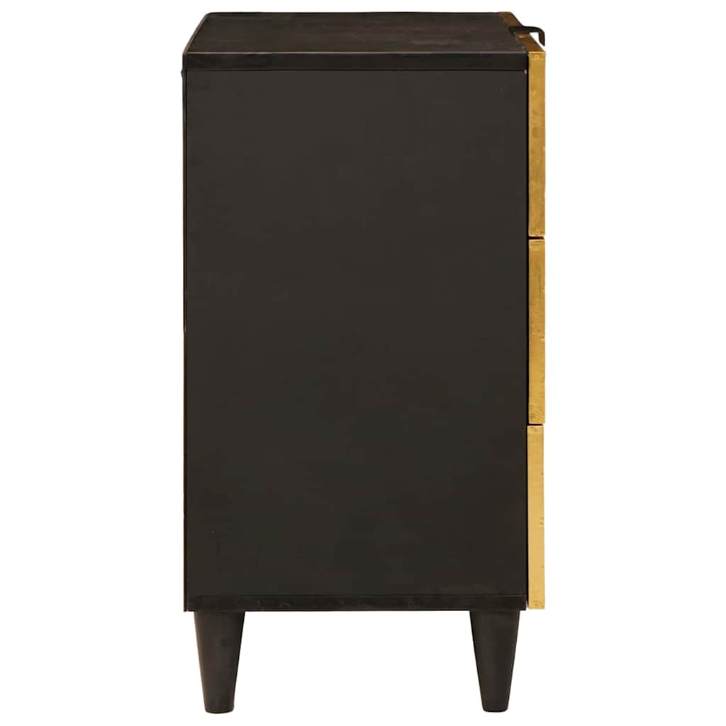Nachttisch mit Schubladen Schwarz und Gold 50 x 33 x 60 cm