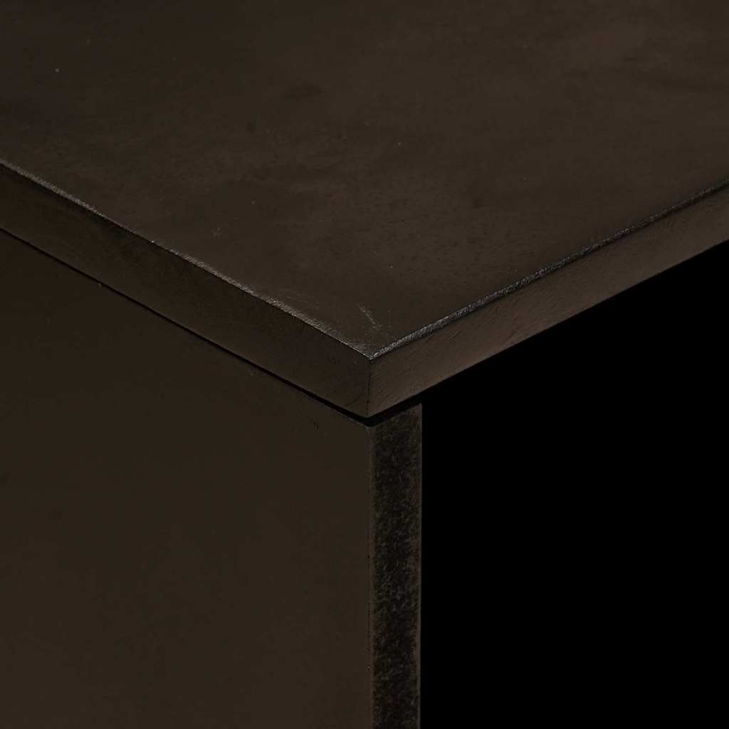 Nachttisch Schwarz und Gold 50 x 33 x 60 cm massives Mangoholz