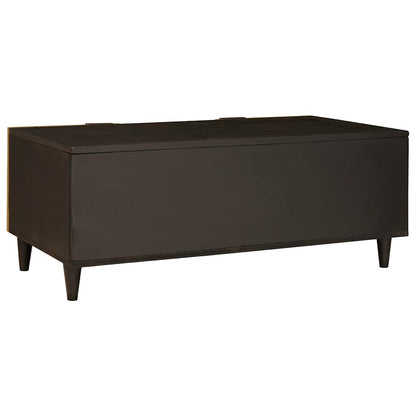 Couchtisch Schwarz und Gold 100 x 54 x 40 cm massives Mangoholz