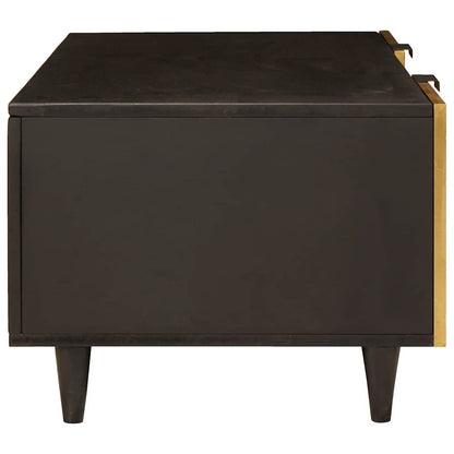 Couchtisch Schwarz und Gold 100 x 54 x 40 cm massives Mangoholz