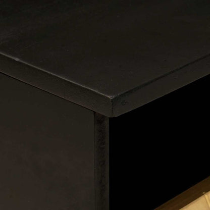 Couchtisch Schwarz und Gold 80 x 54 x 40 cm massives Mangoholz