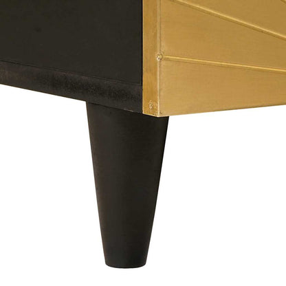 Couchtisch Schwarz und Gold 80 x 54 x 40 cm massives Mangoholz