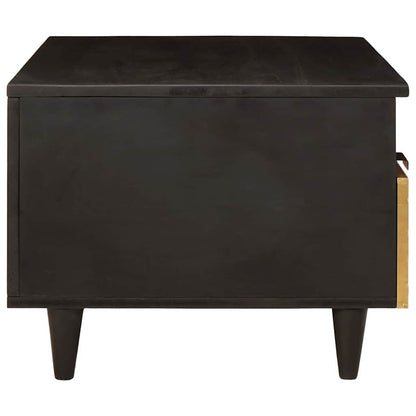 Couchtisch Schwarz und Gold 80 x 54 x 40 cm massives Mangoholz