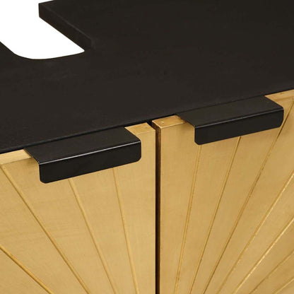 Waschbeckenunterschrank Schwarz und Gold 62 x 33 x 58 cm