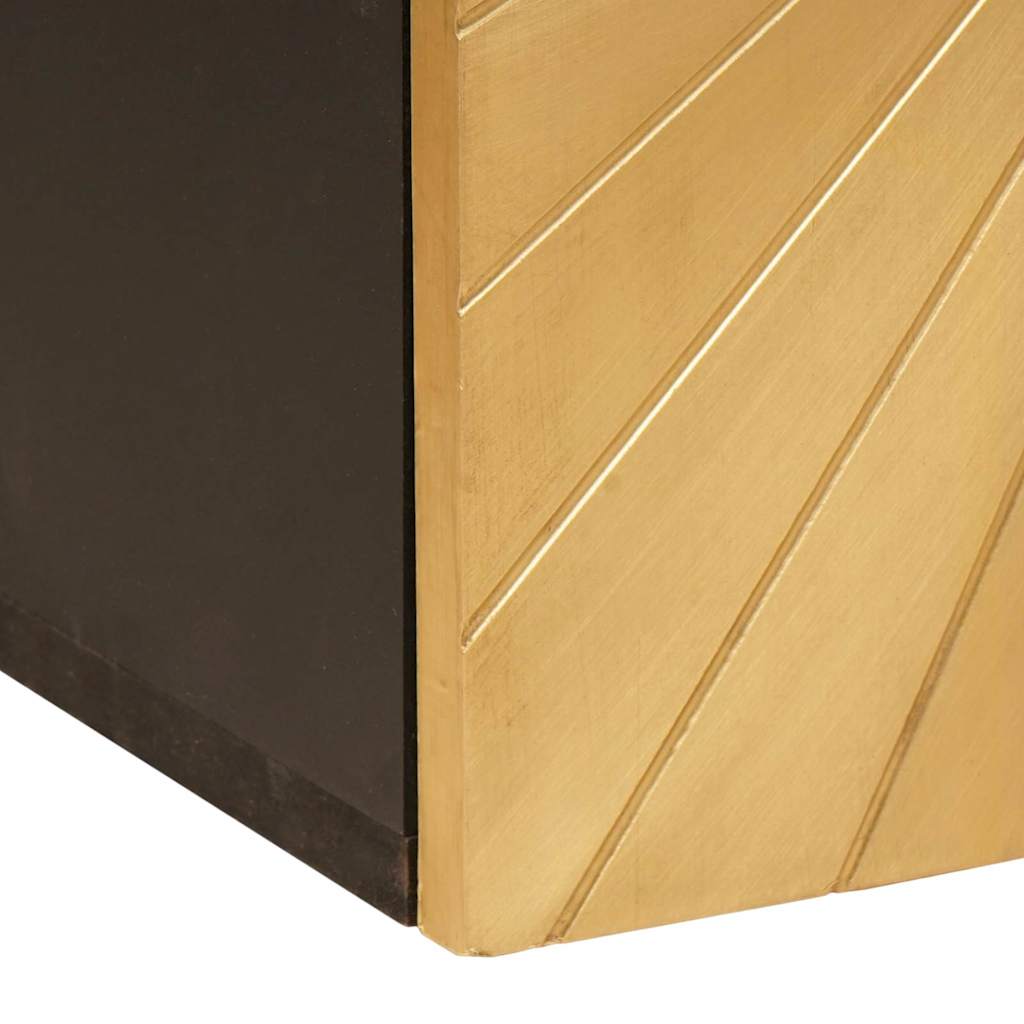 Badezimmerschrank mit Regal Schwarz und Gold 38 x 33 x 48 cm