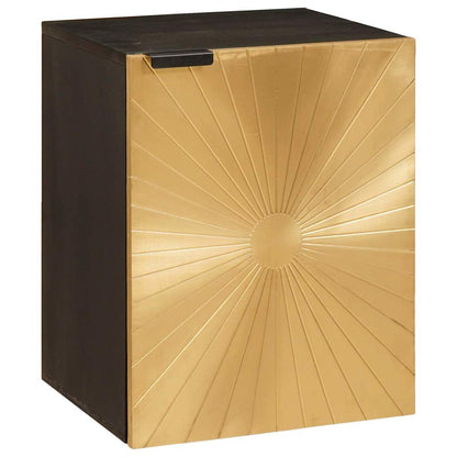 Badezimmerschrank mit Regal Schwarz und Gold 38 x 33 x 48 cm