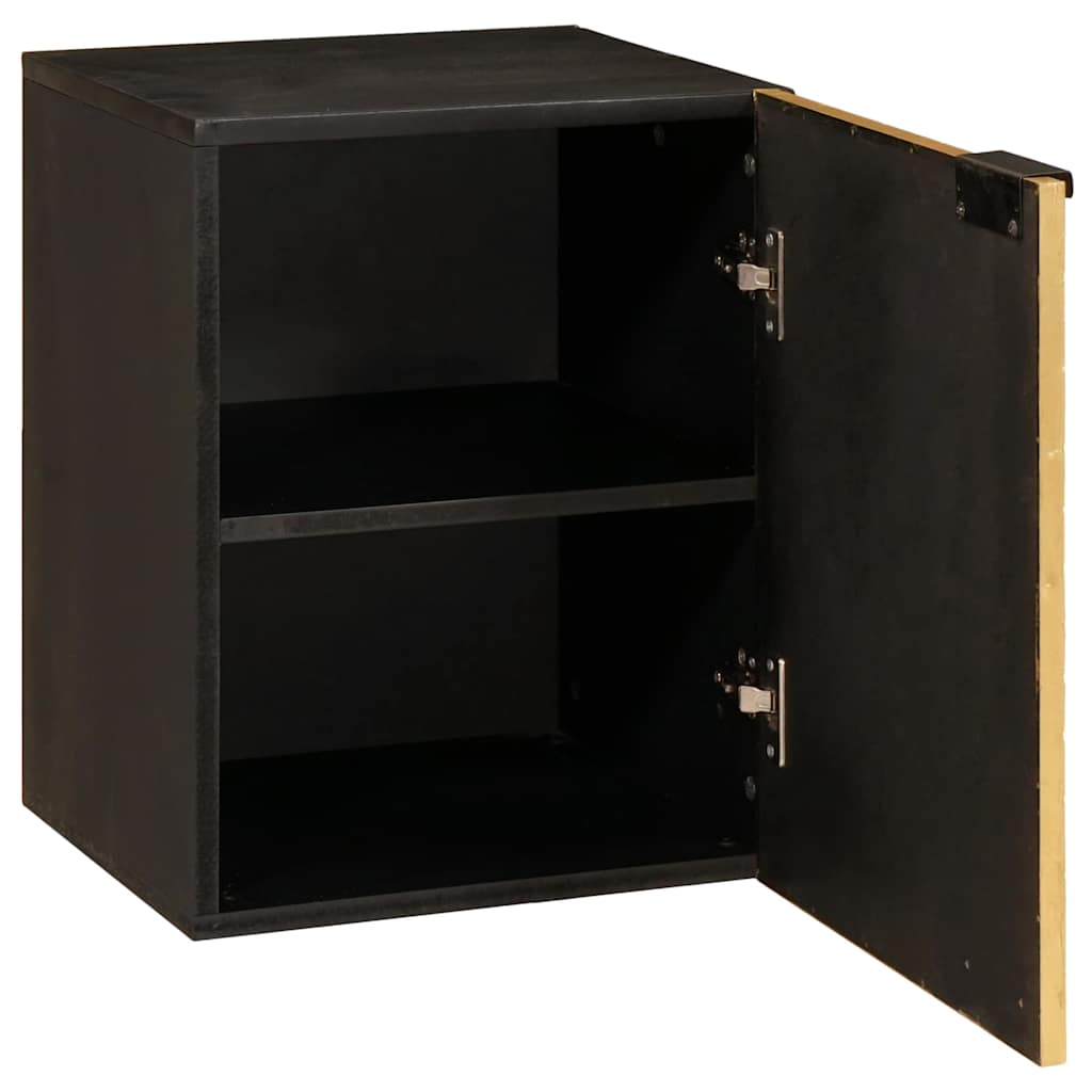 Badezimmerschrank mit Regal Schwarz und Gold 38 x 33 x 48 cm