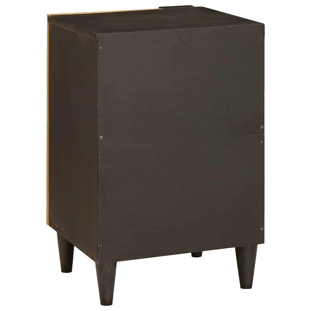 Badezimmerschrank mit Regal Schwarz und Gold 38 x 33 x 58 cm