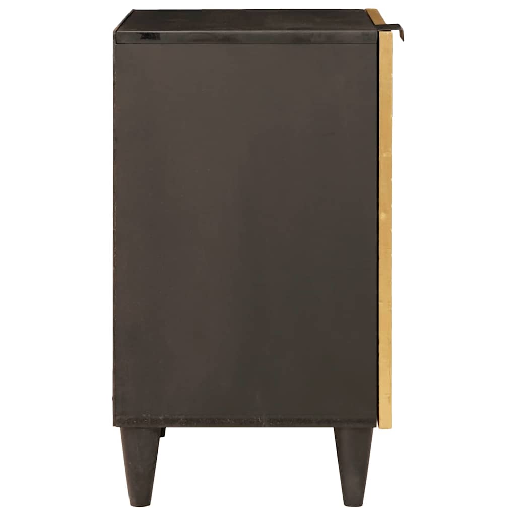 Badezimmerschrank mit Regal Schwarz und Gold 38 x 33 x 58 cm