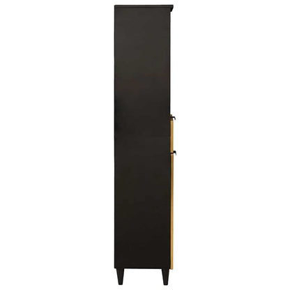 Badezimmerschrank mit Regal Schwarz und Gold 38 x 33 x 160 cm