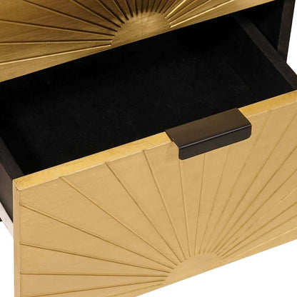 Sideboard Schwarz und Gold 40 x 33 x 75 cm massives Mangoholz