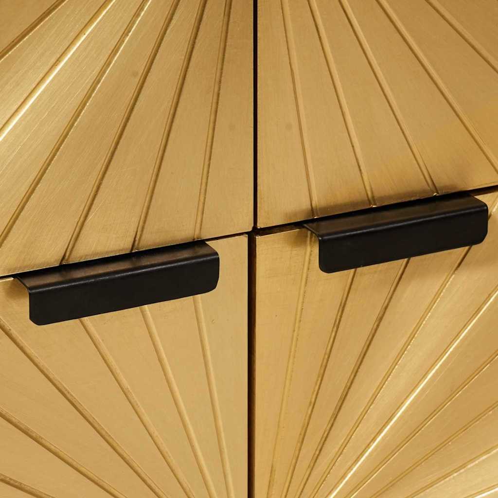 Beistellschrank mit Speicher Schwarz und Gold 60 x 33.5 x 75 cm