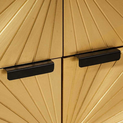 Beistellschrank mit Speicher Schwarz und Gold 60 x 33.5 x 75 cm