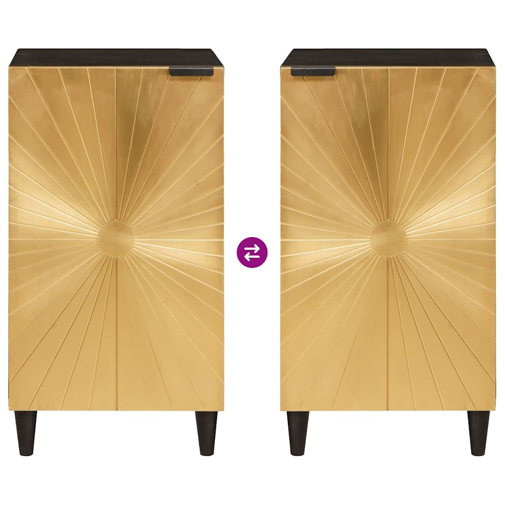 Beistellschrank mit Speicher Schwarz und Gold 80 x 33.5 x 75 cm