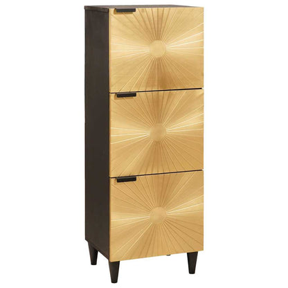 Beistellschrank mit Tür Schwarz und Gold 40 x 33.5 x 110 cm