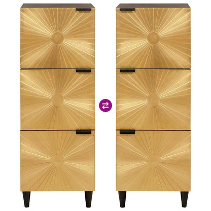 Beistellschrank mit Tür Schwarz und Gold 40 x 33.5 x 110 cm