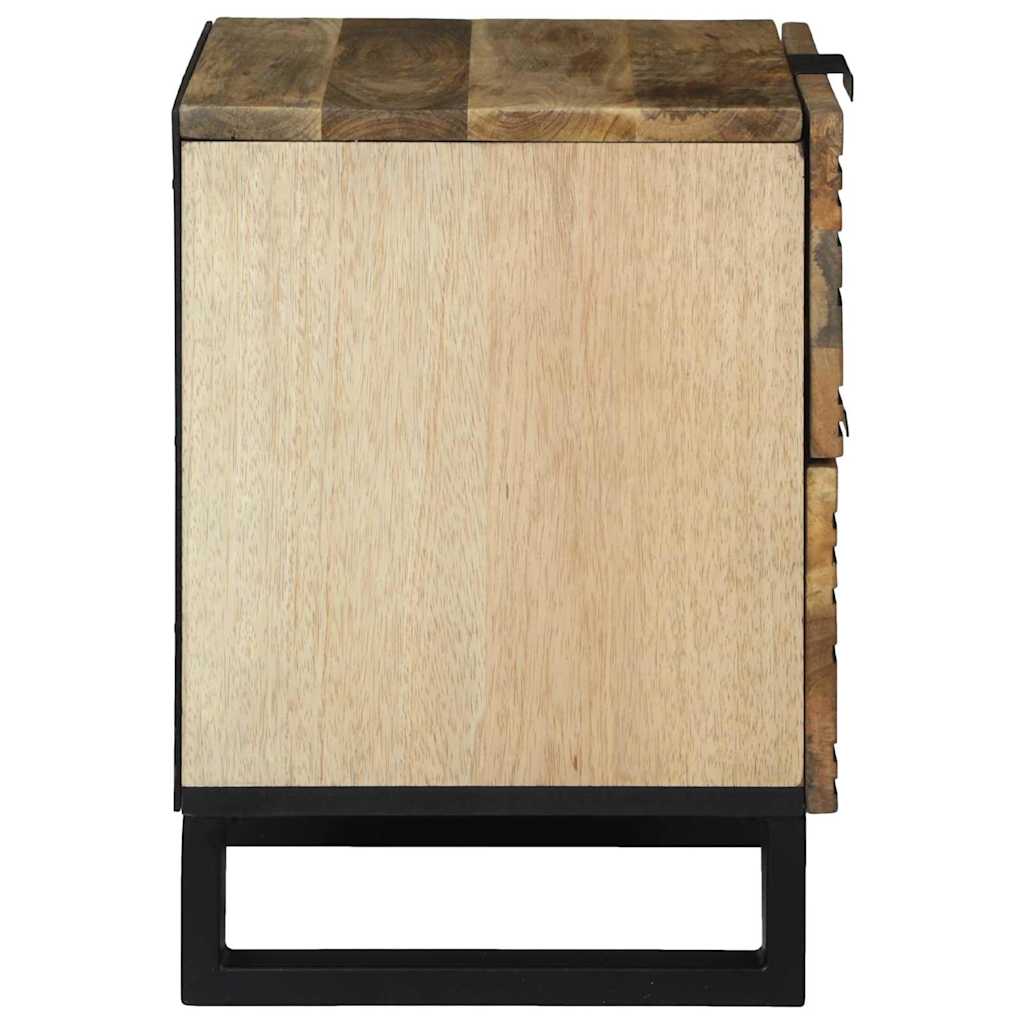 Nachttisch Braun 40 x 33 x 46 cm massives Mangoholz