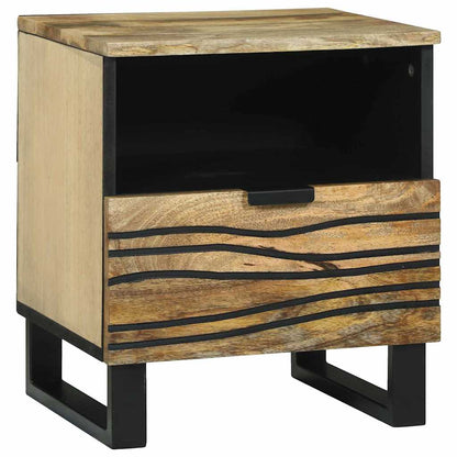 Nachttisch Braun 40 x 33 x 46 cm massives Mangoholz