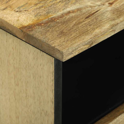 Nachttisch 2 pcs Braun 40 x 33 x 46 cm massives Mangoholz