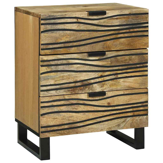 Nachttisch Braun 50 x 33 x 60 cm massives Mangoholz