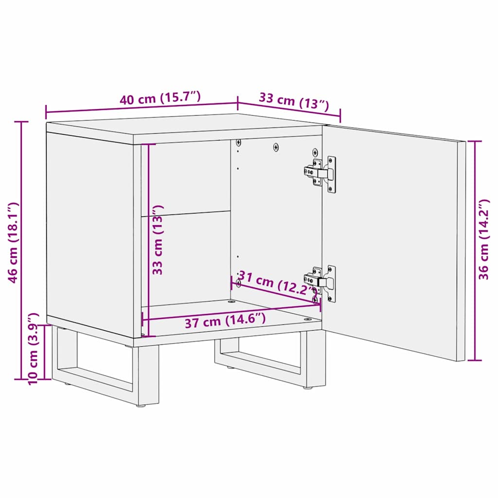 Nachttische 2 pcs Weiß und Schwarz 40 x 33 x 46 cm