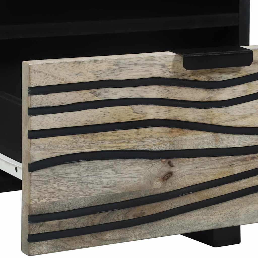 Nachttisch 2 pcs Weiß und Schwarz 40 x 33 x 46 cm