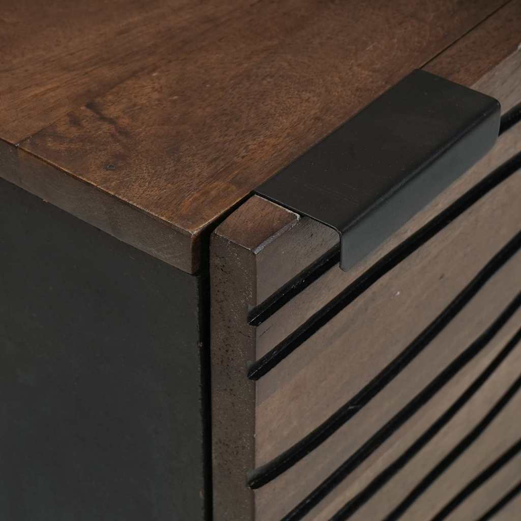 Nachttisch Walnuss 40 x 33 x 46 cm massives Mangoholz