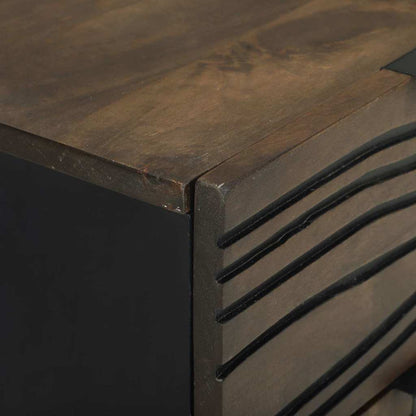 Nachttisch 2 pcs Walnuss 40 x 33 x 46 cm massives Mangoholz