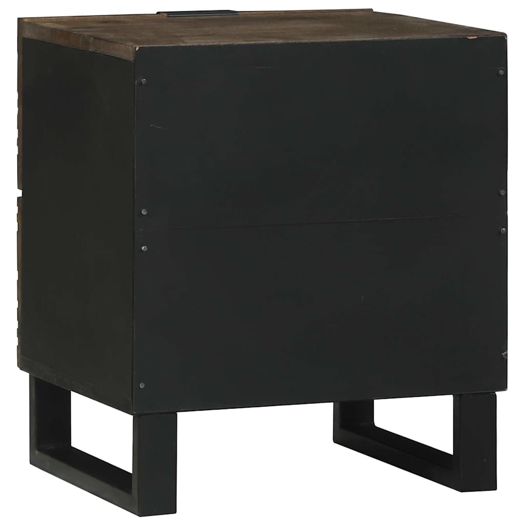 Nachttisch 2 pcs Walnuss 40 x 33 x 46 cm massives Mangoholz