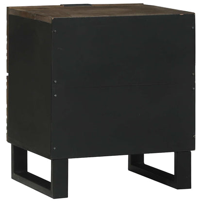 Nachttisch 2 pcs Walnuss 40 x 33 x 46 cm massives Mangoholz