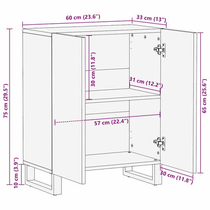 Sideboard Braun 60 x 33.5 x 75 cm Massivholz Mango